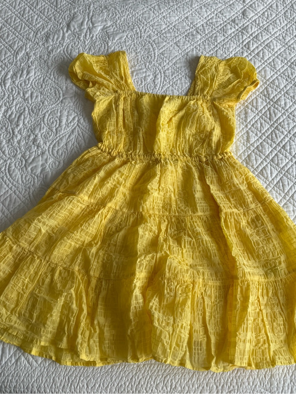 Other Stories Women’s Yellow Sundress with textured fabric and open back design
